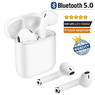 Bluetooth Earbuds,I11 White Wireless Earbuds in Ear Headphones Noise Cancelling Headset Compatible with iPhone XR X 8 8p 7 7P, Samsung Galaxy S9 Huawei & Other Apple Airpods Android/iPhone