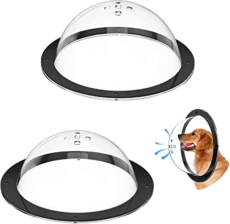 HIIMIEI 2 Pack Dog Fence Window, Acrylic Clear Dome View with Air Holes, Bubble Peek Window Playground Doggie Fence Window, Deep 4.3 Inch and 4.5 Inch