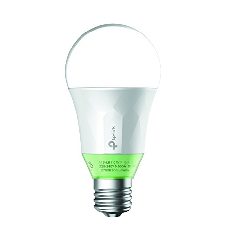 TP-Link Smart LED Wi-Fi E27 Light Bulb, Works with Amazon Alexa and Google Assistant, No Hub Required, Free Kasa App Control, 10 W (LB110) - Dimmable Light