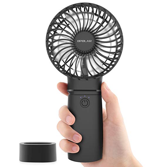 OPOLAR Handheld Fan with 5200 mAh Power Bank, Battery Operated Fan with 5-18 Hours Working Time,3 Setting, Strong Wind,Quick Charge, for Travel, Camping and Outdoor Activities