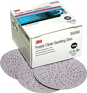 3M Hookit Purple Clean Sanding Disc 343U, 30260, 3 in, P800, 50 discs per carton