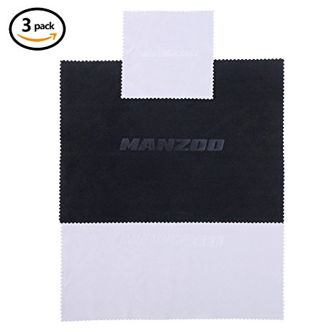 MANZOO 3Pack Microfiber Cleaning Cloth For Glasses, Camera Lens, Telescope, Tablet, Cell Phone, Laptop, Screen Eyeglass Jewelry Cleaning Cloth