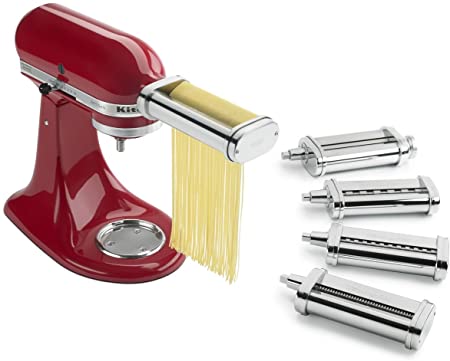 KitchenAid KSMPDX Stand Mixer Attachments Pasta Roller and Cutter Set, One Size, Stainless Steel