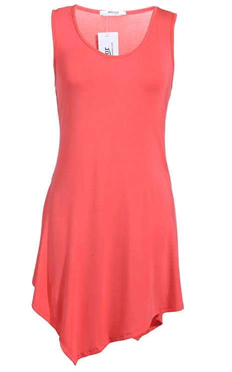 Meaneor Women's Sleeveless Loose Fit Comfy Plus Size Tunic Tank Top