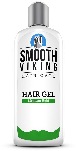 Medium Hold Hair Gel for Men - Best Styling Gel for Short, Long, Thin and Curly Hair - Great for Modern, Messy, Wet and Dapper Styles - With Natural and Organic Ingredients - 8 OZ - Smooth Viking