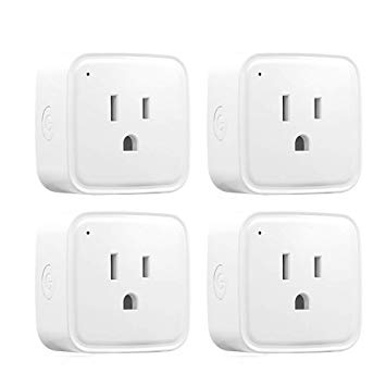 Smart Plug, WiFi Smart Plug Mini Smart Outlet Timer work with Alexa Google Assistant IFTTT No Hub Required Voice Remote Control Alexa Socket - 4 Pack