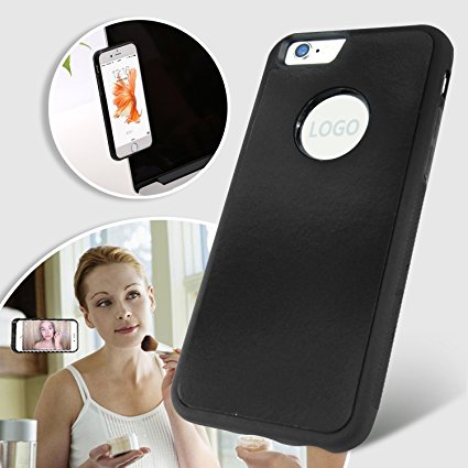 PRUNUS Hands Free Anti-gravity Selfie Sticky Phone Case, Great When Cooking / Makeup / Brushing teeth / Using Bathroom (For iPhone 7 Plus, Black)