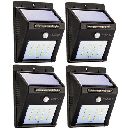 Tagital Solar LED Lights 20 LED Wireless Waterproof Motion Sensor Outdoor Light for Patio, Deck, Yard, Garden with Motion Activated Auto On/Off (4-Pack)