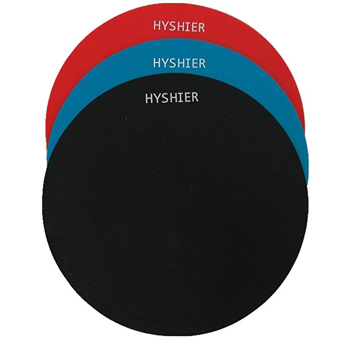 HYSHIER Silicone Jar Grips, 5 Inches in Diameter Gripper Pads, Durable Bottle Openers, Thick Round Pad - Set of 3 - Red Black Blue, Multi-Purpose Use as Coasters (Red, Black,Blue)