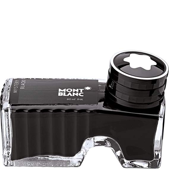 Montblanc Ink Bottle Mystery Black 105190 – Bottled Refill Ink in Black for Fountain Pens – High Quality and Quick-Drying – 60ml