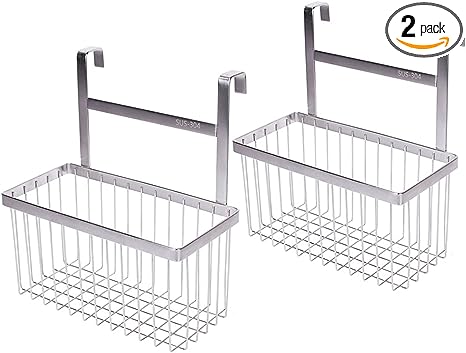 LUANT Over The Bathroom Shower Door Caddy Hanging Storage Organizer Baskets, Bathroom Over the Door Shower Caddy for Shampoo, Conditioner, Soap,2PCS