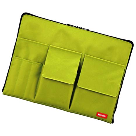 LIHIT LAB Laptop Sleeve with Storage Pockets (Bag-in-Bag), Yellow Green, 10 x 13.8 Inches (A7554-6)