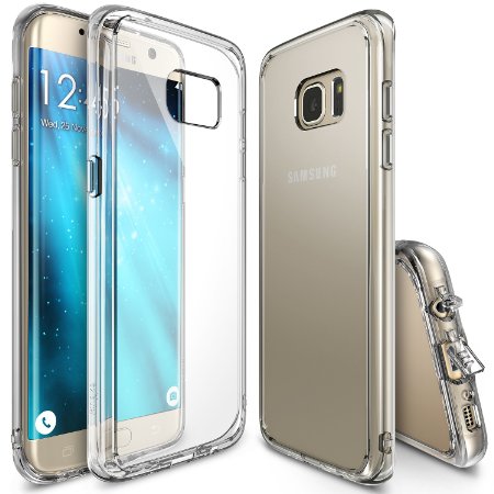 Galaxy S7 Edge Case, Ringke [FUSION] Shock Absorption TPU Bumper Drop Protection Clear Hard Case for Samsung Galaxy S7 Edge 2016 - Crystal View