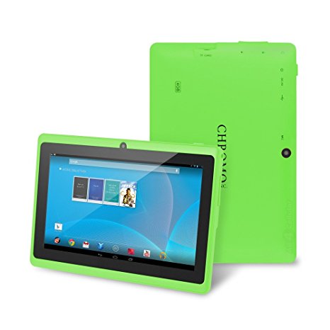 Chromo Inc 7" Tablet Google Android 4.4 with Touchscreen, Camera, 1024x600 Resolution, Netflix, Skype, 3D Game Supported - Green