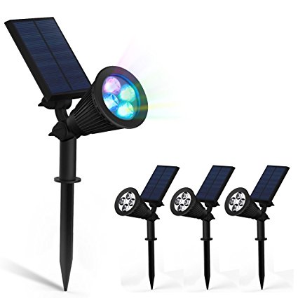 ZEEFO 4Pack LED Solar Wall Lights,180° Adjustable Waterproof 200 Lumens Solar Outdoor Spotlight Security Night Lights For Landscape Lighting, Driveway, Yard,Lawn, Pathway, Garden Deck(Changing Color)