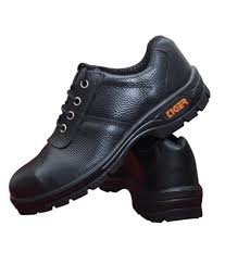Tiger Men's Low Ankle Lorex Steel Toe Safety Shoes (Size 10 UK, Black, Leather) (Lorex_10)