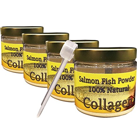 SALCOLL COLLAGEN Salmon Collagen Powder - Organic Collagen For Joint Pain Rheumatoid Arthritis & Osteoporosis - Aids Tissue Cartilage & Bone Regeneration For Extra Energy Mobility & Vitality - 4 Pack