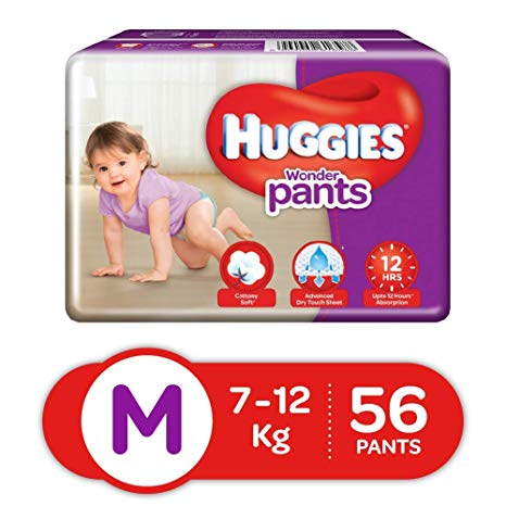 Huggies Wonder Pants Medium Size Diapers( 56 Count)