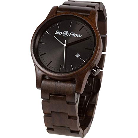 SoFlow Exotic Wood Grain Watches for Men & Women - Sandlewood Wooden Wrist Watch - Natural - Handmade - Gift - Quartz