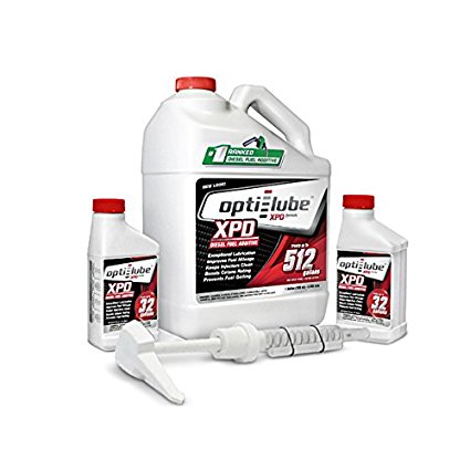 Opti-Lube XPD Formula Diesel Fuel Additive: 1 Gallon with Accessories (1 hand pump & 2 empty 8oz bottle) Treats up to 512 Gallons