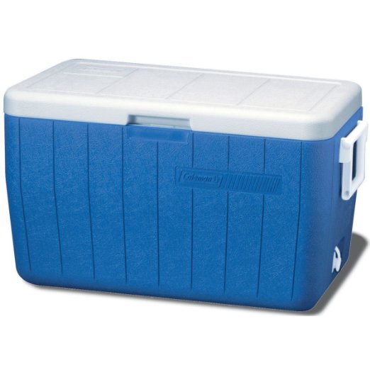 Coleman  48-Quart Chest, Hinged Lid, 2-Way Handles, 63 Cans (Blue)