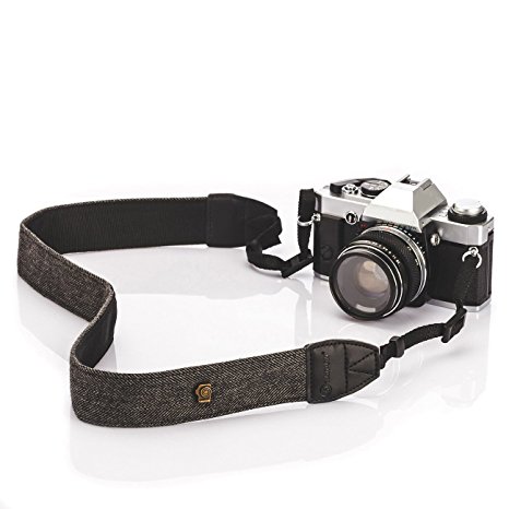 TARION Camera Shoulder Neck Strap Vintage Belt for All DSLR Camera Nikon Canon Sony Pentax Classic White and Black Weave