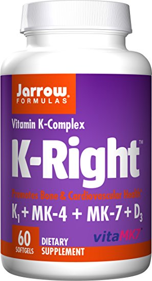 Jarrow Formulas K-Right, Promotes Bone & Cardiovascular Health, Vitamin K-Complex, 60 Softgels