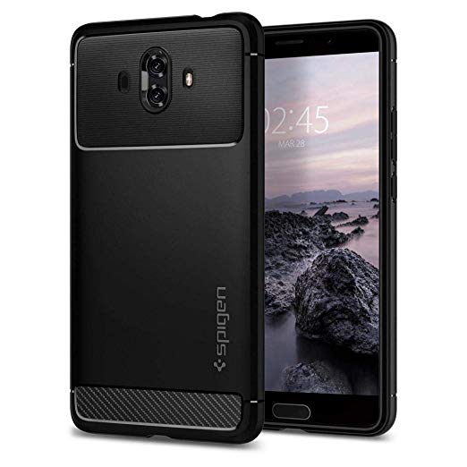 Spigen Rugged Armor HUAWEI Mate 10 Case with Resilient Shock Absorption and Carbon Fiber Design for Huawei Mate 10 - Black - L18CS22414