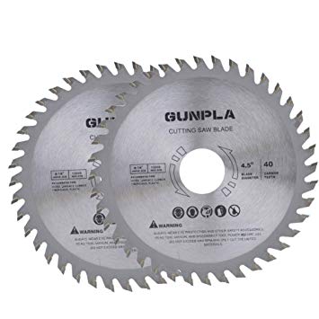Gunpla 2 Pieces 4-1/2-inch 40 Tooth Alloy Steel TCT General Purpose Hard & Soft Wood Cutting Saw Blade with 7/8-inch Arbor
