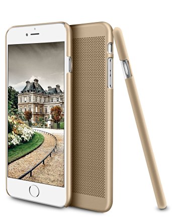 iPhone 6 Case, LoHi Apple iPhone 6 [Ultra Slim] Snug Fit Bumper Case Hard PC Mesh Back Cover Snap On Protective Case for iPhone 6 4.7 inch (Tyrant Gold)