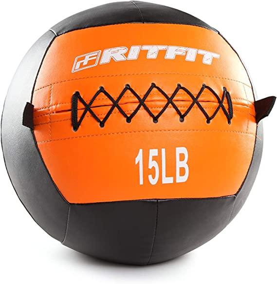 RitFit Medicine Ball / weight ball / Soft Medicine Ball / Wall Medicine Ball / Soft Wall Ball / Wall Ball set/ Medicine Balls for Exercise and Conditioning Workouts, Fitness Gym Equipment for Core Training and Cross Training (5/10/15/20/25/30 lbs)