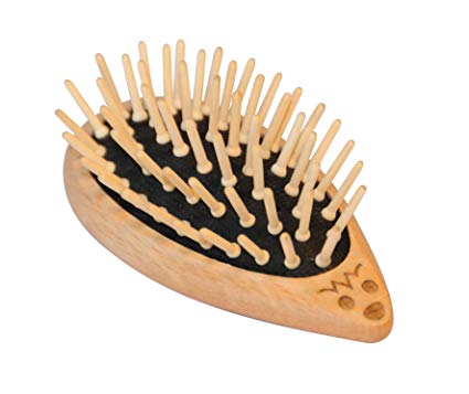 Redecker Waxed Beechwood Hedgehog-Shaped Hairbrush with Maple Pins, 3-7/8-Inches