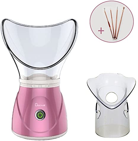 Hann Facial Steamer   Acne Removal Kit, Professional Sinus Steam Inhaler Face Skin Moisturizer Facial Mask Spa with Aromatherapy Diffuser (Classic type Acne Removal Kit, Pink)