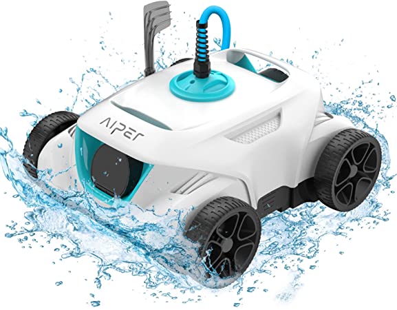 AIPER Automatic Robotic Pool Cleaner, Strong Suction with Dual-Drive Motors, Ideal for Above and In-Ground Swimming Pools up to 33 Feet, Lightweight, Tangle-Free Cord - Orca 800 Mate