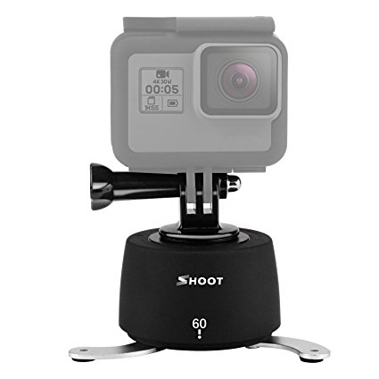 SHOOT 60 Minutes 360° Time Lapse Rotator Tripod Head Panoramic Mount Timer for GoPro HERO 6/5/4/3 /3/2/Session/Campark AKASO DBPOWER Accessories(Time lapse  Holder for iPhone   Holder for Gopro)