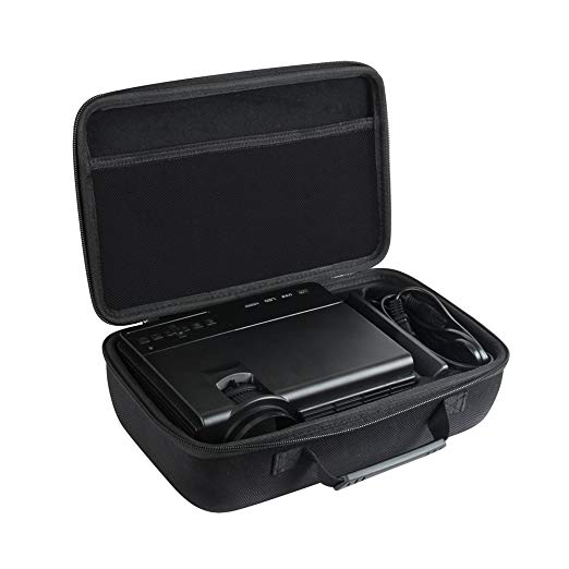 Hermitshell Hard Case fits DR.J Professional HI-04 1080P Supported 4Inch Mini Projector (Black)