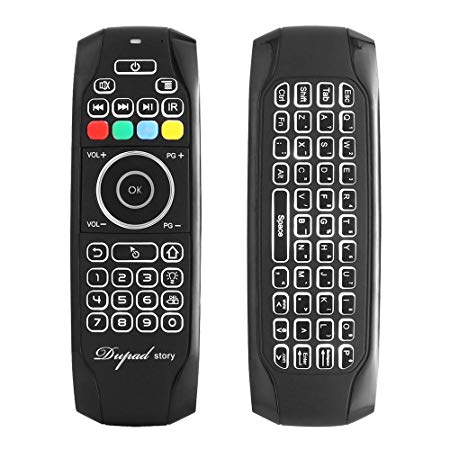 Air Remote Mouse,Dupad story G7 2.4G Backlit Kodi Remote Control,Mini Wireless Keyboard & Infrared Remote Control Learning, Best for Android Smart Tv Box HTPC IPTV PC Pad Xbox Raspberry pi 3