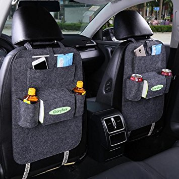 Gloryfox Car Seat Back Organizer, Multi-Pocket Travel Storage Bag for Happy Travelling, Dark Grey