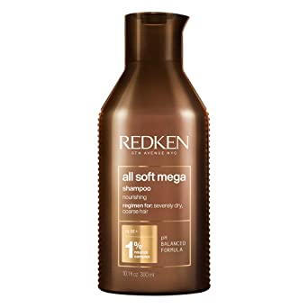 Redken | Haarshampoo für trockene und brüchige Haare, Feuchtigkeit und Geschmeidigkeit, Sacha-Inchi-Extrakt & Aloe-Vera, All Soft Mega Shampoo, 300 ml