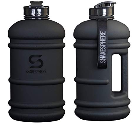 SHAKESPHERE Large Sports Water Bottle - BPA Free Hydration Jug, Black - Ideal for Sports, Camping, Outdoor, Biking & Kids…