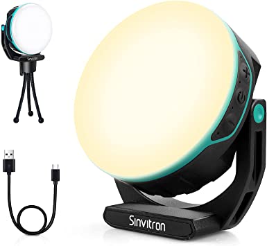 Sinvitron Led Camping Lights and Lanterns, 8000mAh Led Camping Lamp/ Power Bank, Hanging Tent Light LED, 5 Light Modes, IP65 Waterproof, Portable, USB Rechargeable Lantern Flashlight for Power Outage