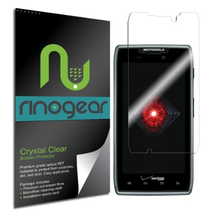 SKIN RinoGear Motorola Droid RAZR Maxx Screen Protector Anti-Scratch Anti-Fingerprint Anti-Bubble Ultra Invisible HD Clear Shield w Lifetime Replacements