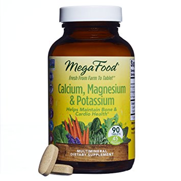 MegaFood - Calcium, Magnesium & Potassium, Supports Healthy Bones & Muscles, 90 Tablets (FFP)