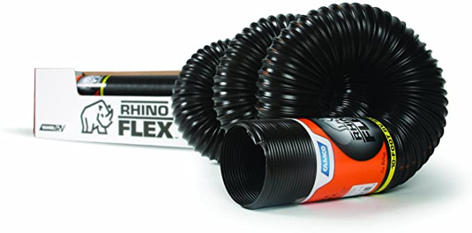 CamcoRhinoFLEX 10ft Heavy Duty RV Sewer Hose, Reinforced with Steel Wire, Hose Only - No Fittings Included , 10 Ft Hose - 39671