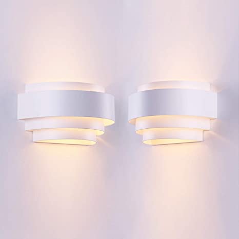 LightInTheBox Modern Contemporary Wall Sconces Wall Light Flush Mount Wall Lighting Fixture Lamp for Living Room Bedroom 60W White 2PCS
