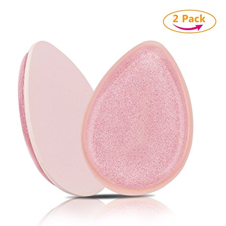 Silicone Makeup Sponge Wet/Dry Dual Use - XREXS Pack of 2 Wet/Dry Dual Use Silicone Makeup Applicator for Liquid/ Powder Foundation, Reusable and Washable Silicone and Foam Beauty Makeup Blender