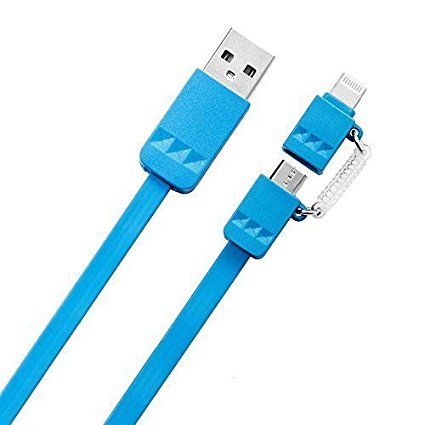 Lightning Cable, [Apple Mfi Certified ] Itechor 2 in 1 Lightning Micro USB Cable,sync Data,cable Charging Cord for Iphone 5s,ipad,ipod, Galaxy, Htc, Motorola, Nokia and Android Phones Tablets-Blue