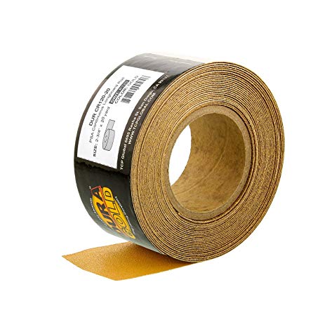 Dura-Gold - Premium - 120 Grit Gold - Longboard Continuous Roll 20 Yards Long by 2-3/4" Wide PSA Self Adhesive Stickyback Longboard Sandpaper for Automotive and Woodworking