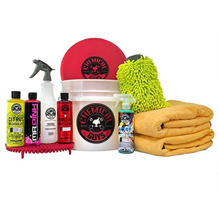 Chemical Guys HOL132 Best Car Wash Bucket Kit with Dirt Trap, 16 fl. oz (11 Items)