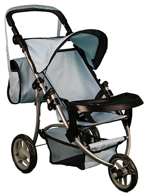 Mommy & Me Boy Doll Stroller with Adjustable Handles & Free Carriage Bag